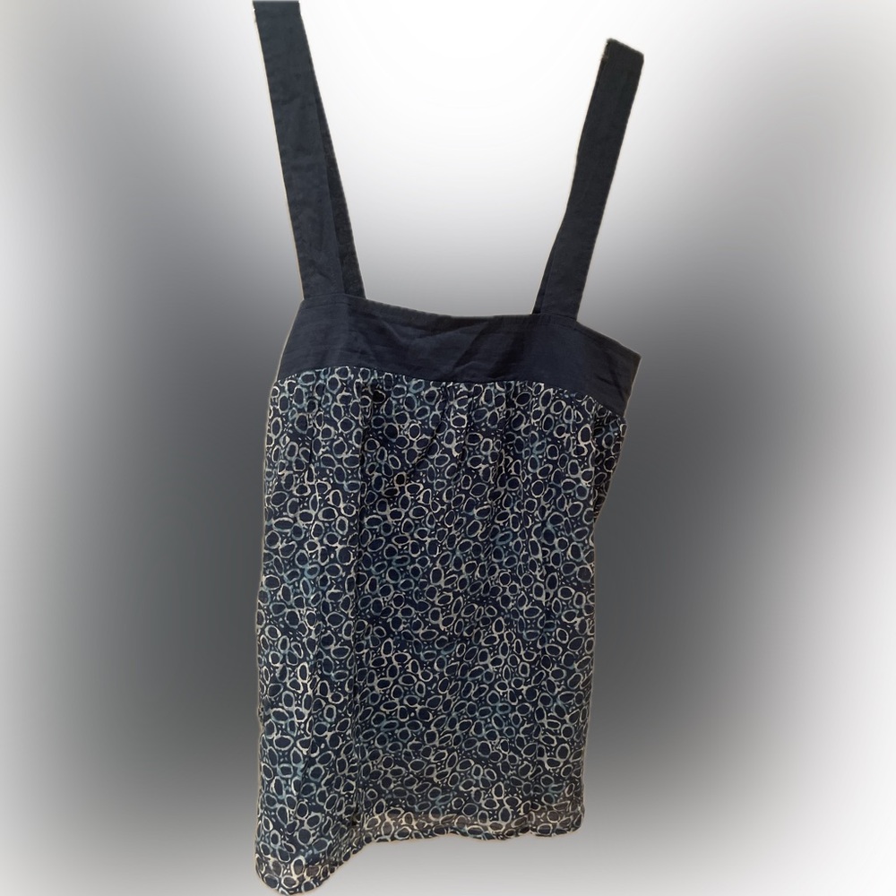 Gap navy, light blue/ white print flowy tank top
